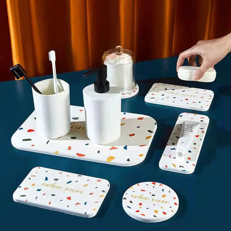 Diatom mud absorbent pad washstand coaster diatomite soap dishes soap holder quick-drying cup mat bathroom accessories set
Diatom mud absorbent pad washstand coaster diatomite soap dishes soap holder quick-drying cup mat bathroom accessories set