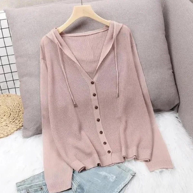 Women's Hoodie Spring Summer Knit Cardigan Coat Women's Hooded Top Sweater Thin Hollow Out Sun Protection Jacket Korean Fashion
Women's Hoodie Spring Summer Knit Cardigan Coat Women's Hooded Top Sweater Thin Hollow Out Sun Protection Jacket Korean Fashion
