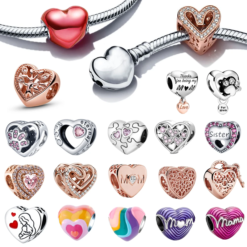 New 925 Silver Heart-shaped Bead Love Charm Fit Pandora 925 Original Bracelets Fashion DIY Woman Jewelry Valentine's Day present
New 925 Silver Heart-shaped Bead Love Charm Fit Pandora 925 Original Bracelets Fashion DIY Woman Jewelry Valentine's Day present