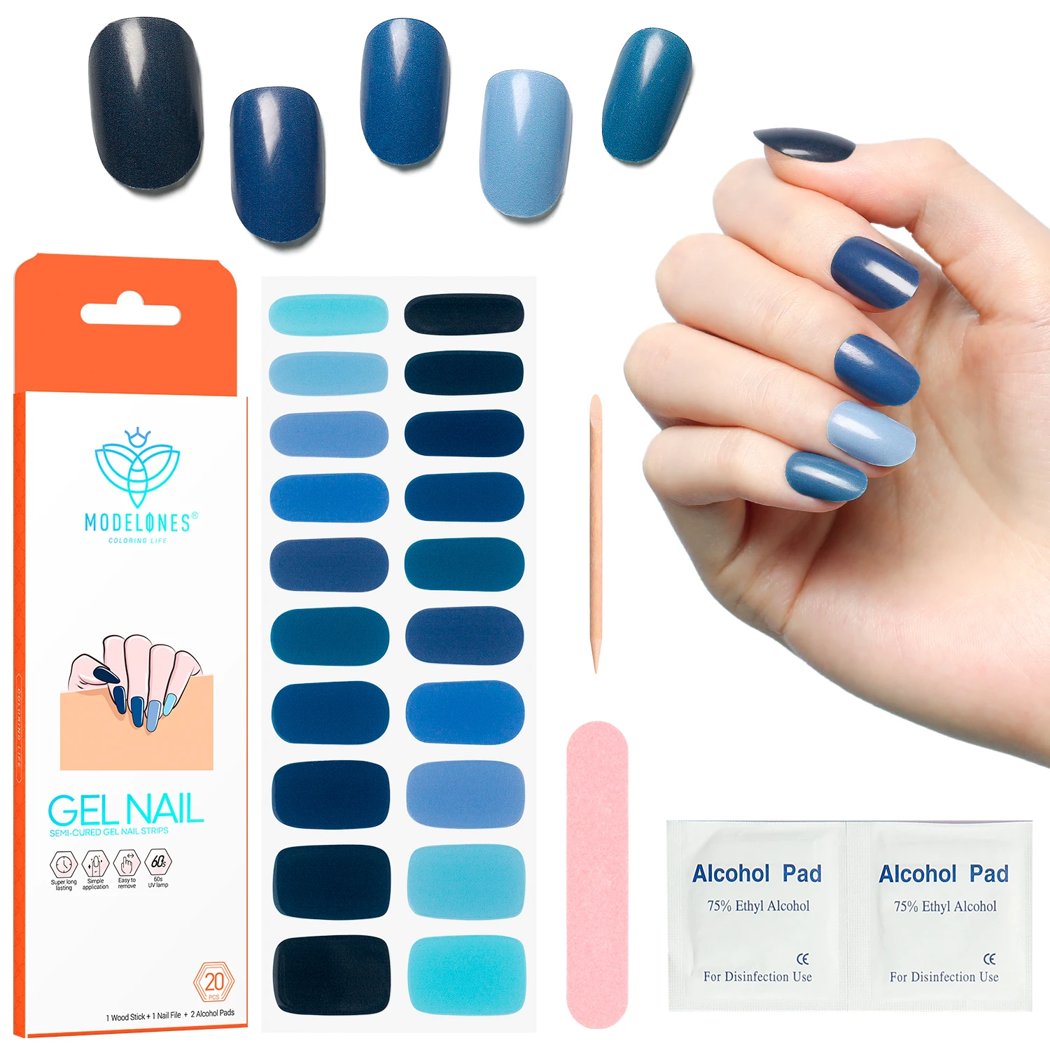 Modelones 20pcs Blue Nail Wraps Self-Adhesive Full Cover Nail Art Decals Nail Polish Stickers False Nail Decals Manicure Sticker
Modelones 20pcs Blue Nail Wraps Self-Adhesive Full Cover Nail Art Decals Nail Polish Stickers False Nail Decals Manicure Sticker