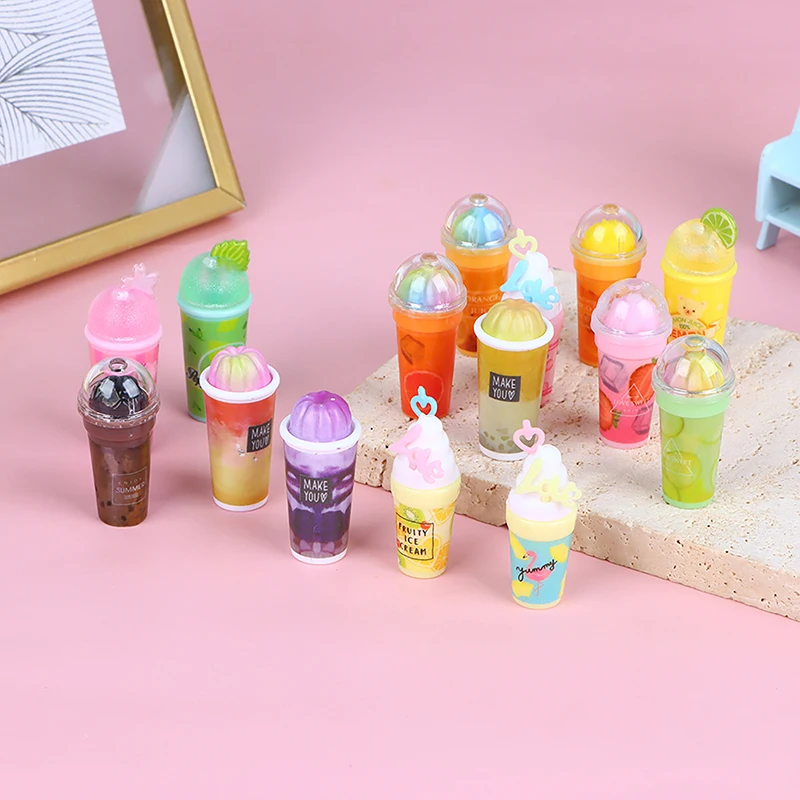 

Миниатюрный Кукольный домик, модель холодных напитков, кукольный домик, чашка с молоком, игрушки, аксессуары для украшения кукольного домика, ролевая игрушка
