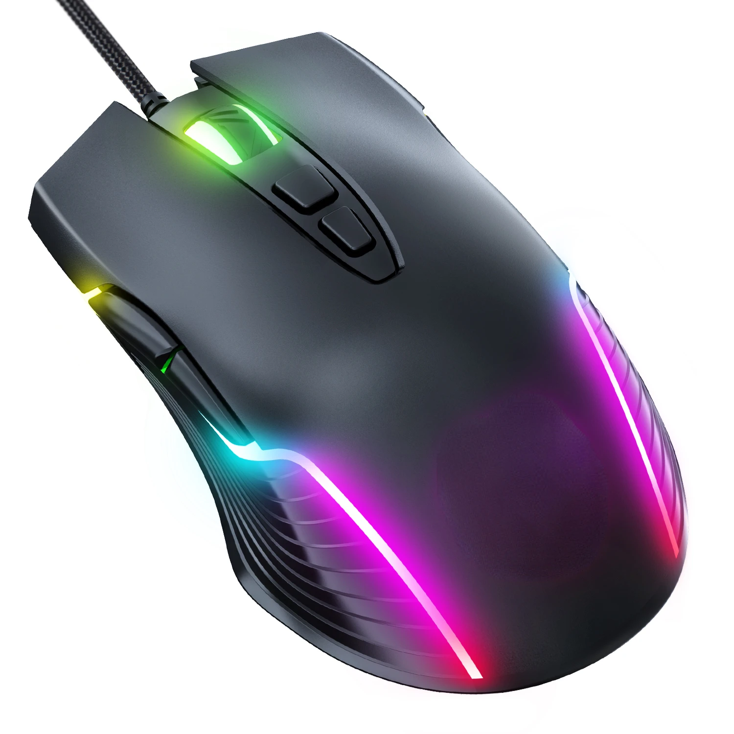 

2023 Wired Gaming Mouse 6 Levels Adjustable 6400 DPI 7 Programmable Buttons 7 RGB Lighting Modes Ergonomic Mice for PC Gamer