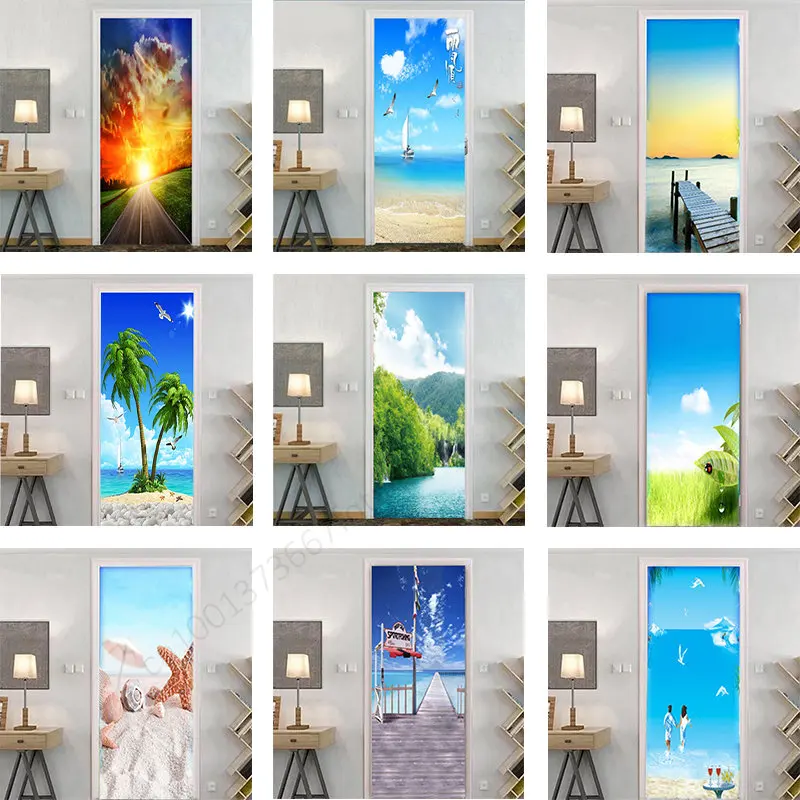 Sea View Beach Door Stickers Home Decoration Wallpaper Bedroom Living Room Door Mural Decals Renovation Waterproof Self-adhesive
Sea View Beach Door Stickers Home Decoration Wallpaper Bedroom Living Room Door Mural Decals Renovation Waterproof Self-adhesive