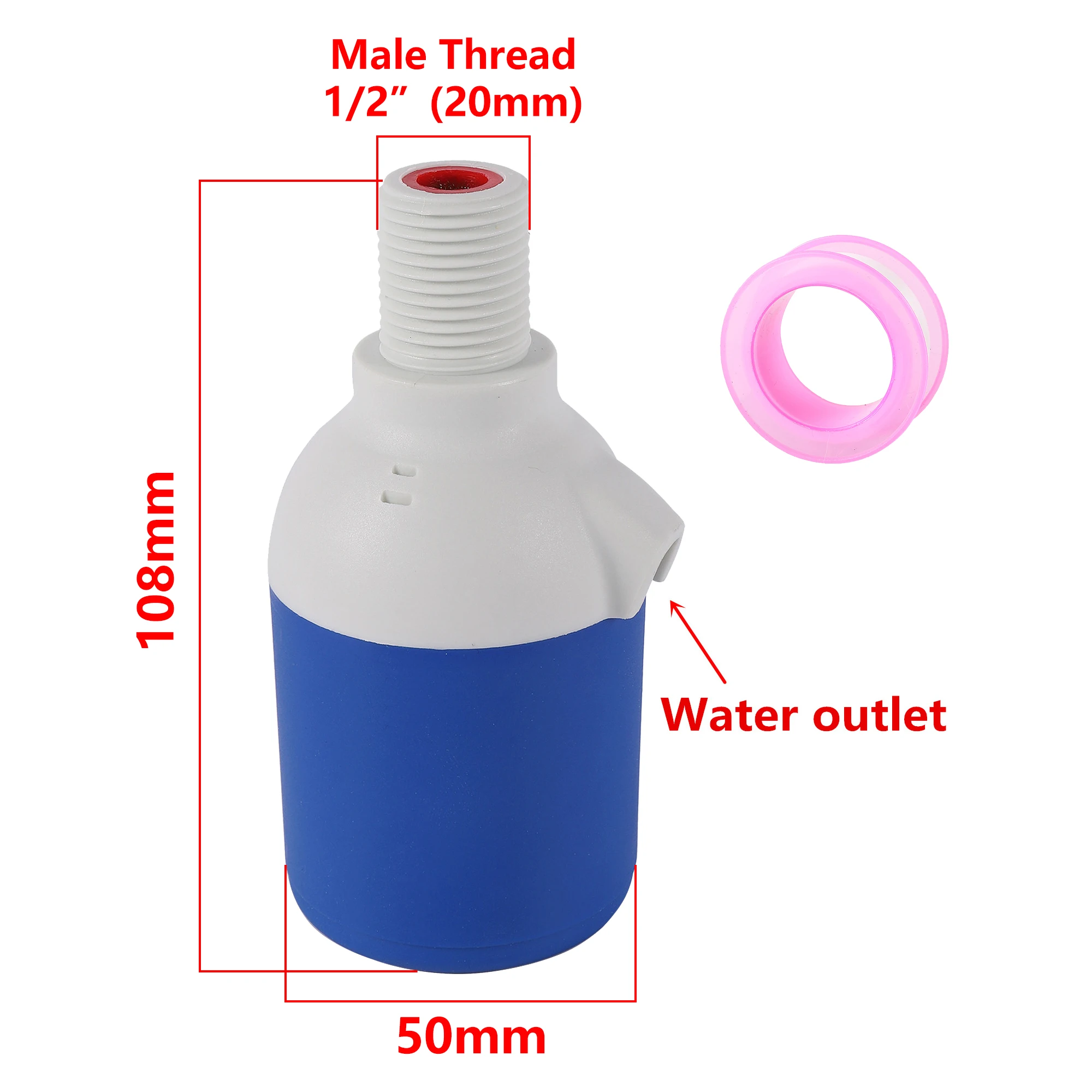 Пластиковый поплавковый клапан уровня воды Talk-Satisfied 1/2 дюйма 
Пластиковый поплавковый клапан уровня воды Talk-Satisfied 1/2 дюйма