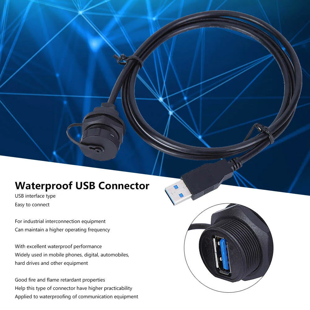 Водонепроницаемый панельный разъем USB 3.0 типа A, гнездовой разъем с кабелем, для телефонов, цифрового автомобильного оборудования, разъем
Водонепроницаемый панельный разъем USB 3.0 типа A, гнездовой разъем с кабелем, для телефонов, цифрового автомобильного оборудования, разъем