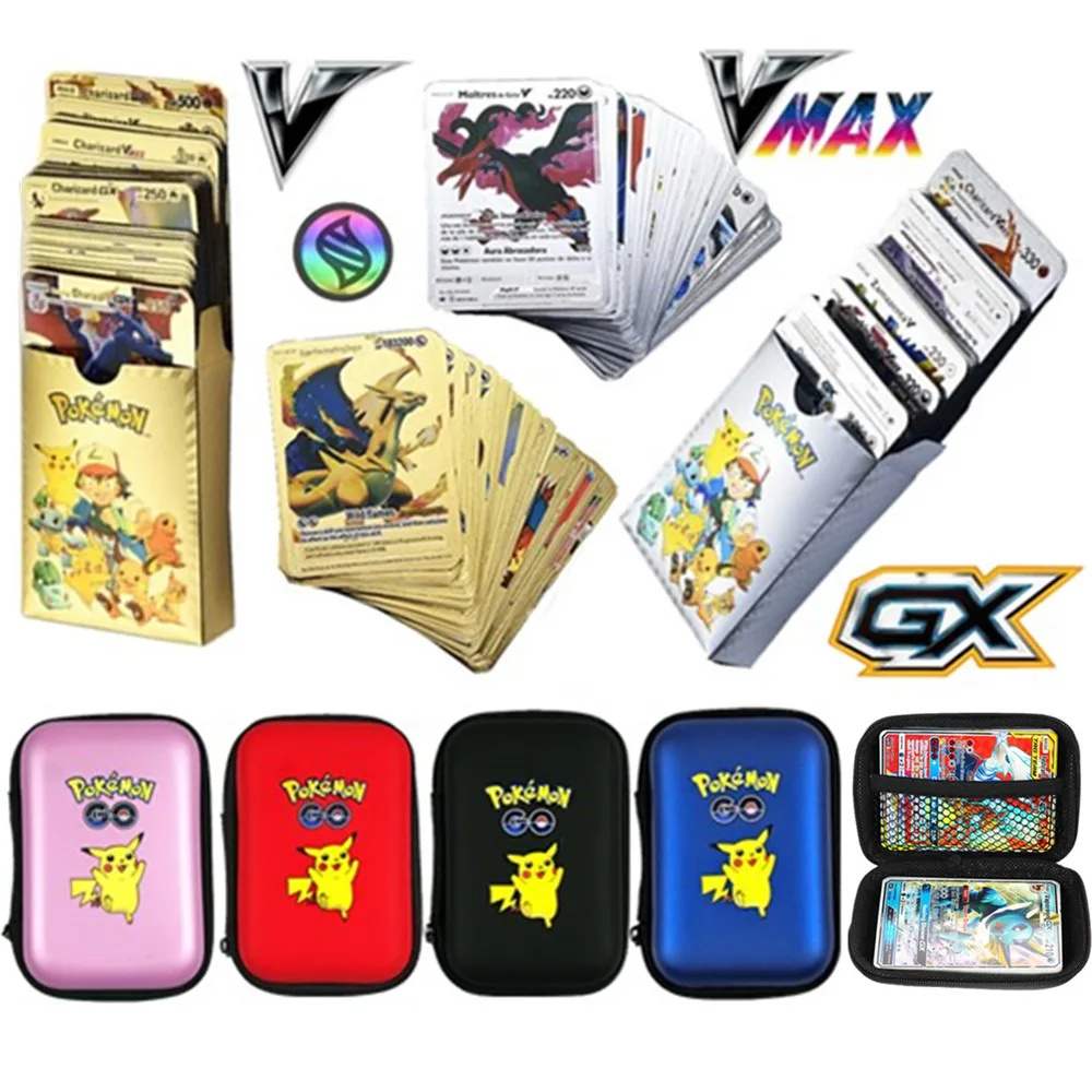 27-54 Pokemon Cards Metal Card V Vmax Spanish/ English Pokemon Card Golden Kids Game Collection Cards 60 Capacity Christmas Gift
27-54 Pokemon Cards Metal Card V Vmax Spanish/ English Pokemon Card Golden Kids Game Collection Cards 60 Capacity Christmas Gift