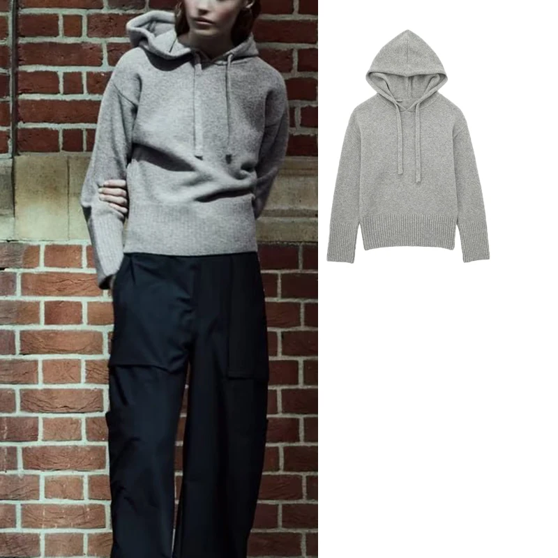 TRAF 2023 Autumn New Women Knitted Sweater Fashion Sweater for Women Long Sleeve Pullover Hooded Woman Sweaters Top
TRAF 2023 Autumn New Women Knitted Sweater Fashion Sweater for Women Long Sleeve Pullover Hooded Woman Sweaters Top
