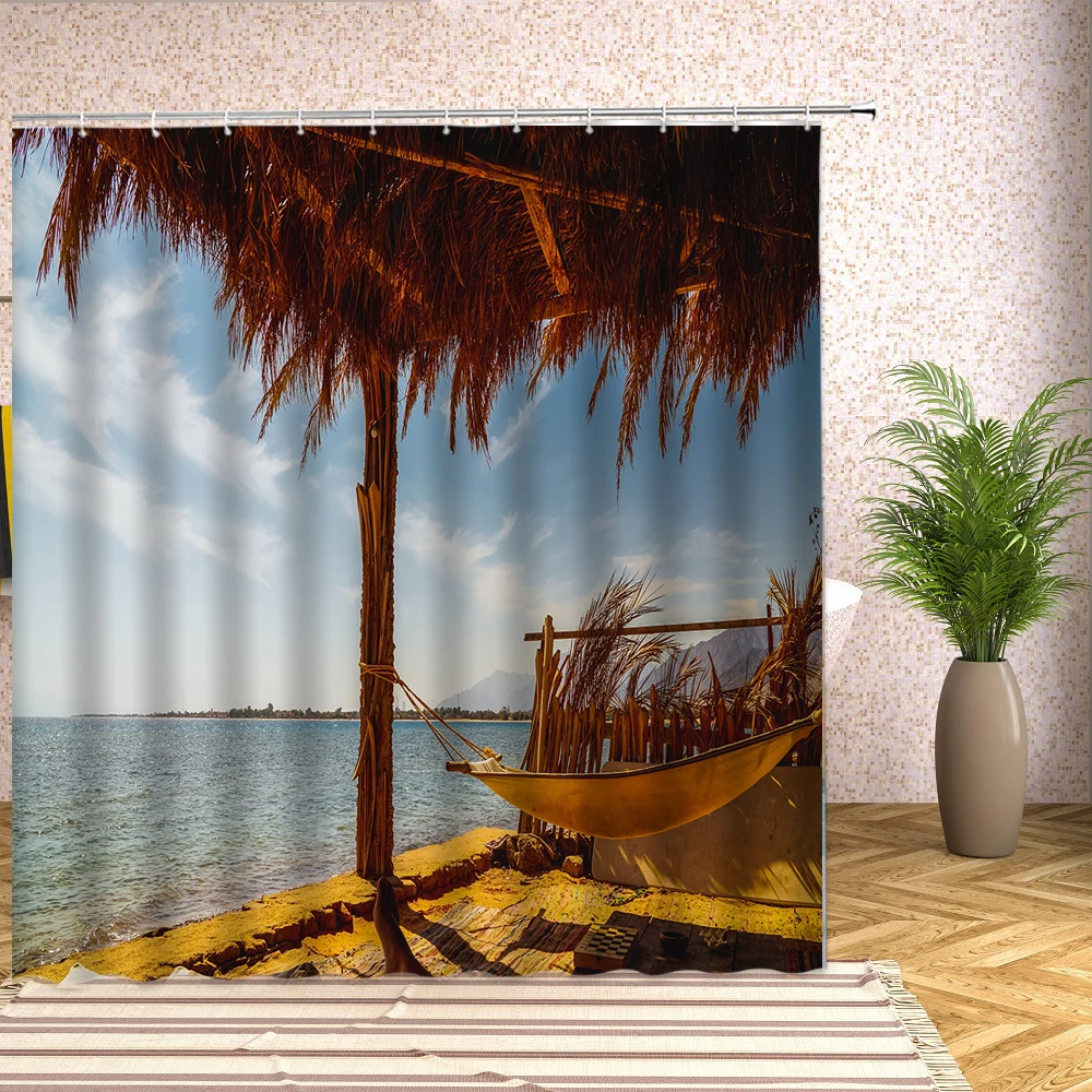 Seaside Beach Sea View Shower Curtain Maldives Sunbeds Romantic Under Umbrella Scenic Bathroom Decor Bath Screen with Hooks
Seaside Beach Sea View Shower Curtain Maldives Sunbeds Romantic Under Umbrella Scenic Bathroom Decor Bath Screen with Hooks