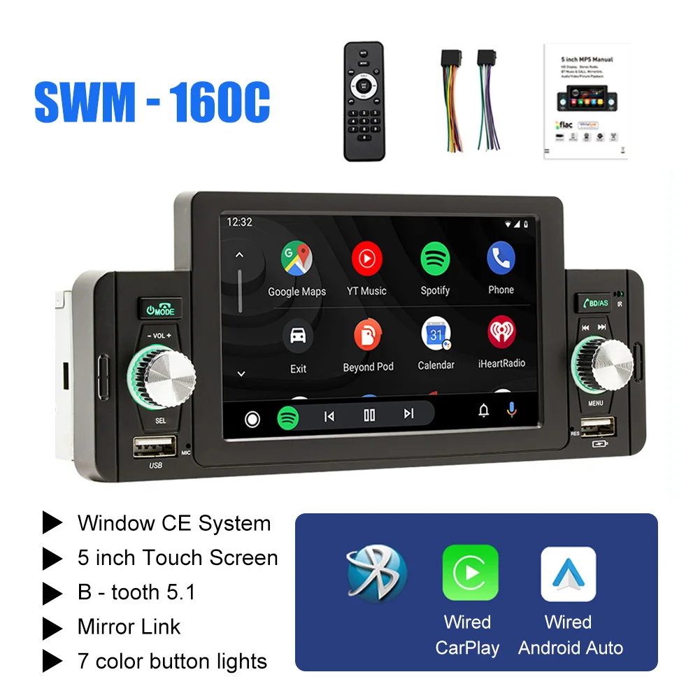 Автомагнитола CarPlay, 1 Din, Android, 5 дюймов, автомобильный мультимедийный плеер, Bluetooth 5,1, MirrorLink, FM-приемник для Volkswagen Nissan
Автомагнитола CarPlay, 1 Din, Android, 5 дюймов, автомобильный мультимедийный плеер, Bluetooth 5,1, MirrorLink, FM-приемник для Volkswagen Nissan