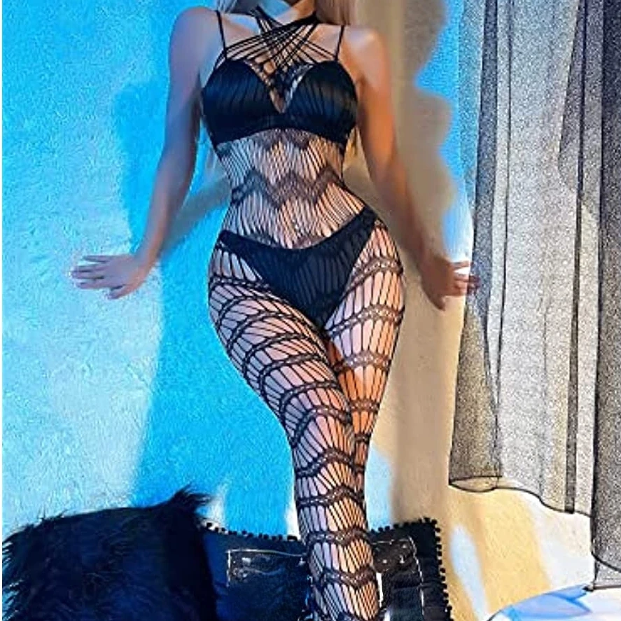 

NightClub Bodysuits Fishnet BodyStockings Women See-through Nightwear Erotic Pajamas Sexy Pantyhose Lingerie Porn Sexy Lenceria
