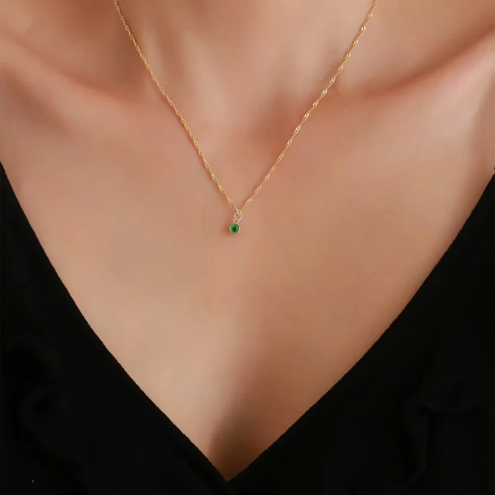 Stainless Steel Birthstone Necklace for Woman Constellation Bride Designer Pendant Necklaces Birthday Gift Fashion Jewelry
Stainless Steel Birthstone Necklace for Woman Constellation Bride Designer Pendant Necklaces Birthday Gift Fashion Jewelry