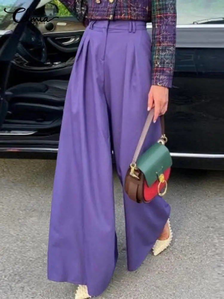 Celmia Women High Waist Long Pants Fashion Wide Leg Pleated Trousers 2022 Summer Casual Loose Solid Pantalon Retro Style Pants
Celmia Women High Waist Long Pants Fashion Wide Leg Pleated Trousers 2022 Summer Casual Loose Solid Pantalon Retro Style Pants