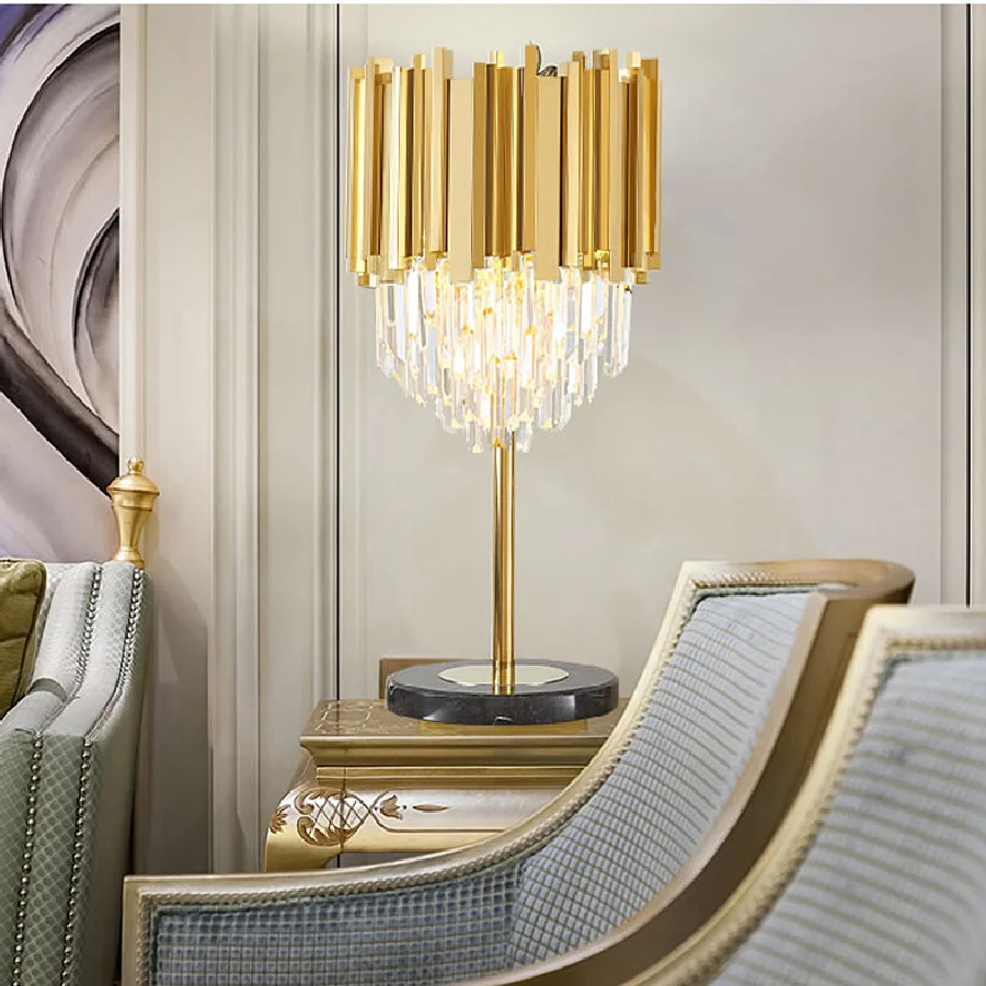 Modern crystal luxury desk lamp floor lamp bedroom bedside lamp living room creative gold desk lamp
Modern crystal luxury desk lamp floor lamp bedroom bedside lamp living room creative gold desk lamp