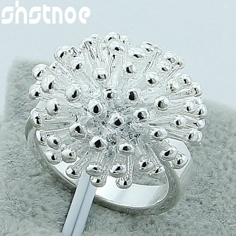 

925 Sterling Silver Firework Coral Ring For Man Women Engagement Wedding Charm Fashion Party Jewelry Gift