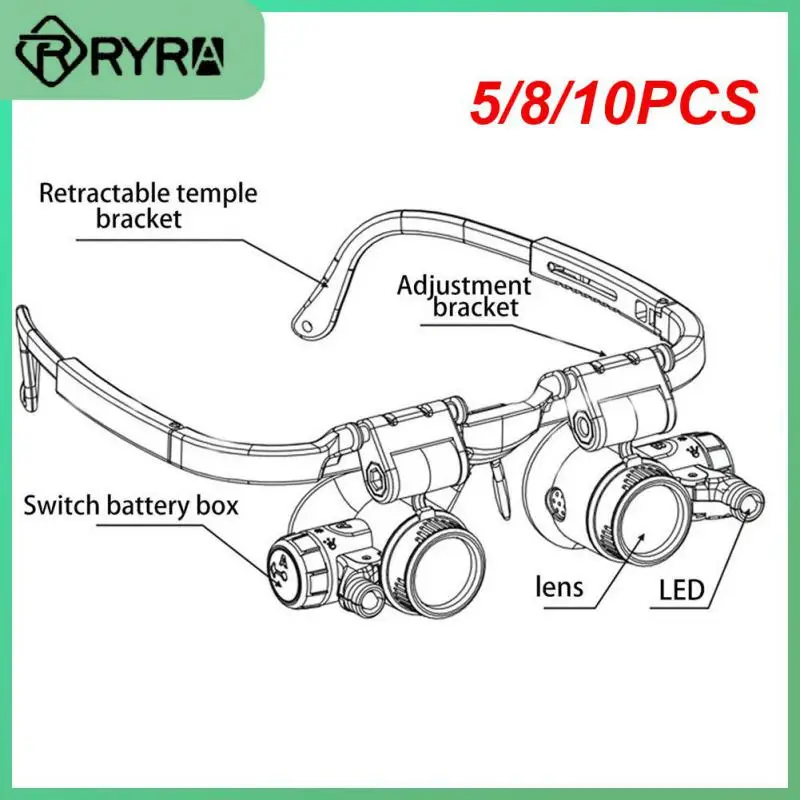 5/8/10PCS Microscope Loupe Glasses 8x 15x 23x Magnifier Loupe Repair Loupe Magnifying Head Wearing Magnifier 2 Led Lights Tool
5/8/10PCS Microscope Loupe Glasses 8x 15x 23x Magnifier Loupe Repair Loupe Magnifying Head Wearing Magnifier 2 Led Lights Tool