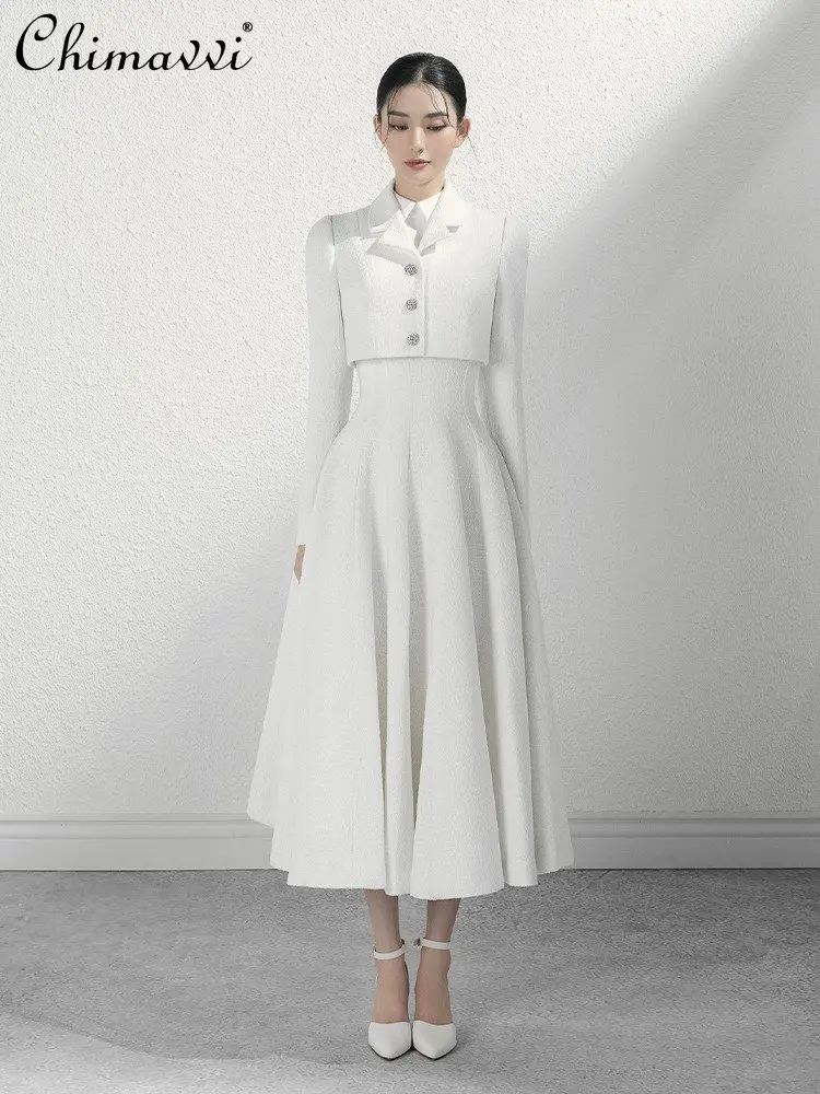 High-End White Suit 2023 Spring New Fashion High Waist Slim Puffy A- Line Long Dress Short Coat Elegant Commute Two-Piece Set
High-End White Suit 2023 Spring New Fashion High Waist Slim Puffy A- Line Long Dress Short Coat Elegant Commute Two-Piece Set