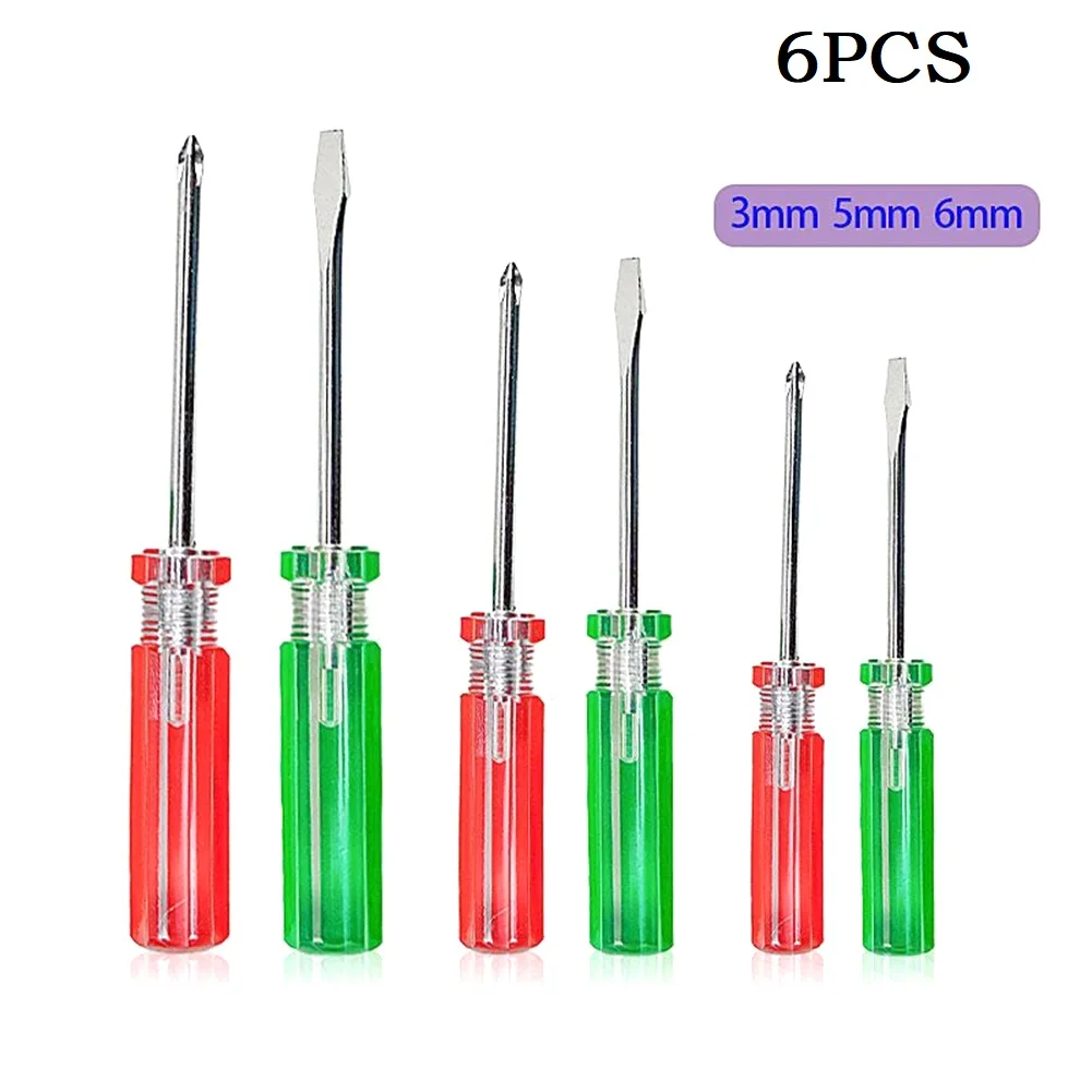 6pcs Small Screwdrivers Slotted Cross Screwdrivers Screw Driver For Phone Mobile Phone Laptop Repair Open Tool 3/5/6mm
6pcs Small Screwdrivers Slotted Cross Screwdrivers Screw Driver For Phone Mobile Phone Laptop Repair Open Tool 3/5/6mm