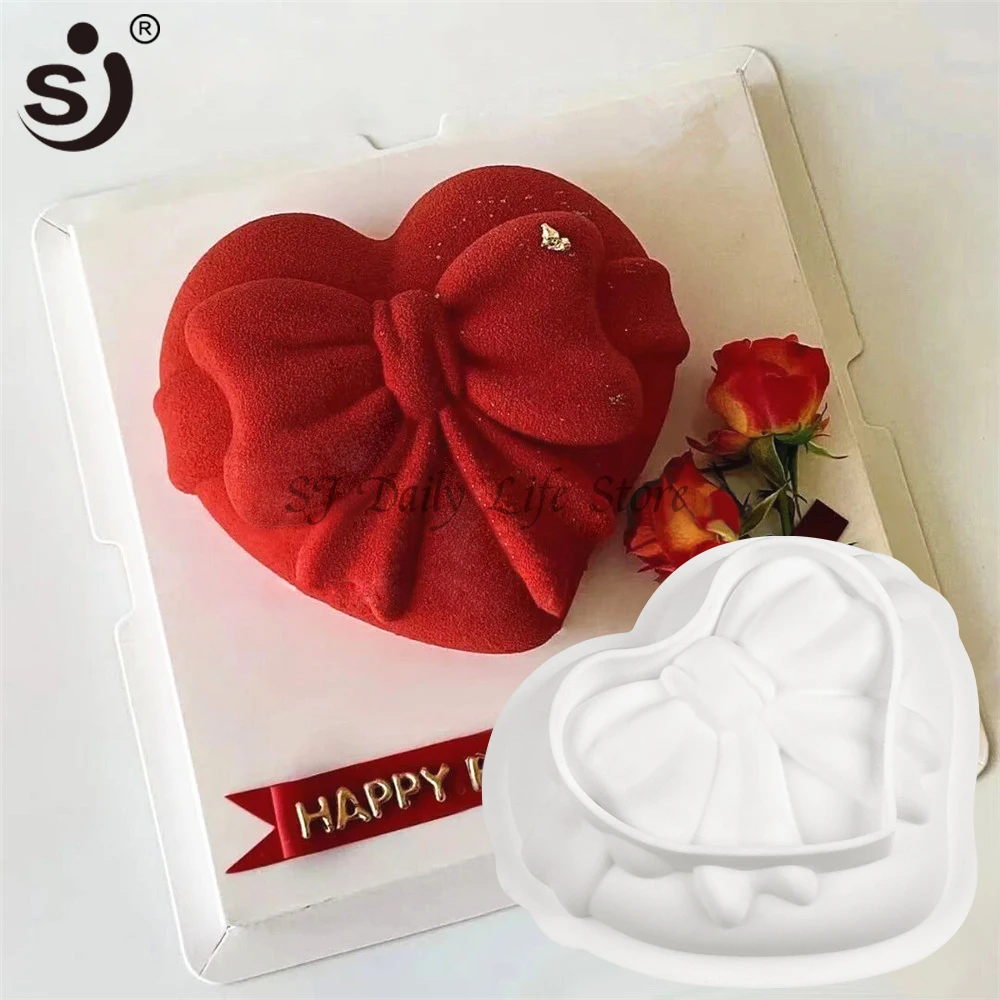 3D Bowknot Heart Silicone Mousse Mould DIY Creative Chocolate Mold For Valentine's Day Cake Decorating Tools Baking Accessories
3D Bowknot Heart Silicone Mousse Mould DIY Creative Chocolate Mold For Valentine's Day Cake Decorating Tools Baking Accessories