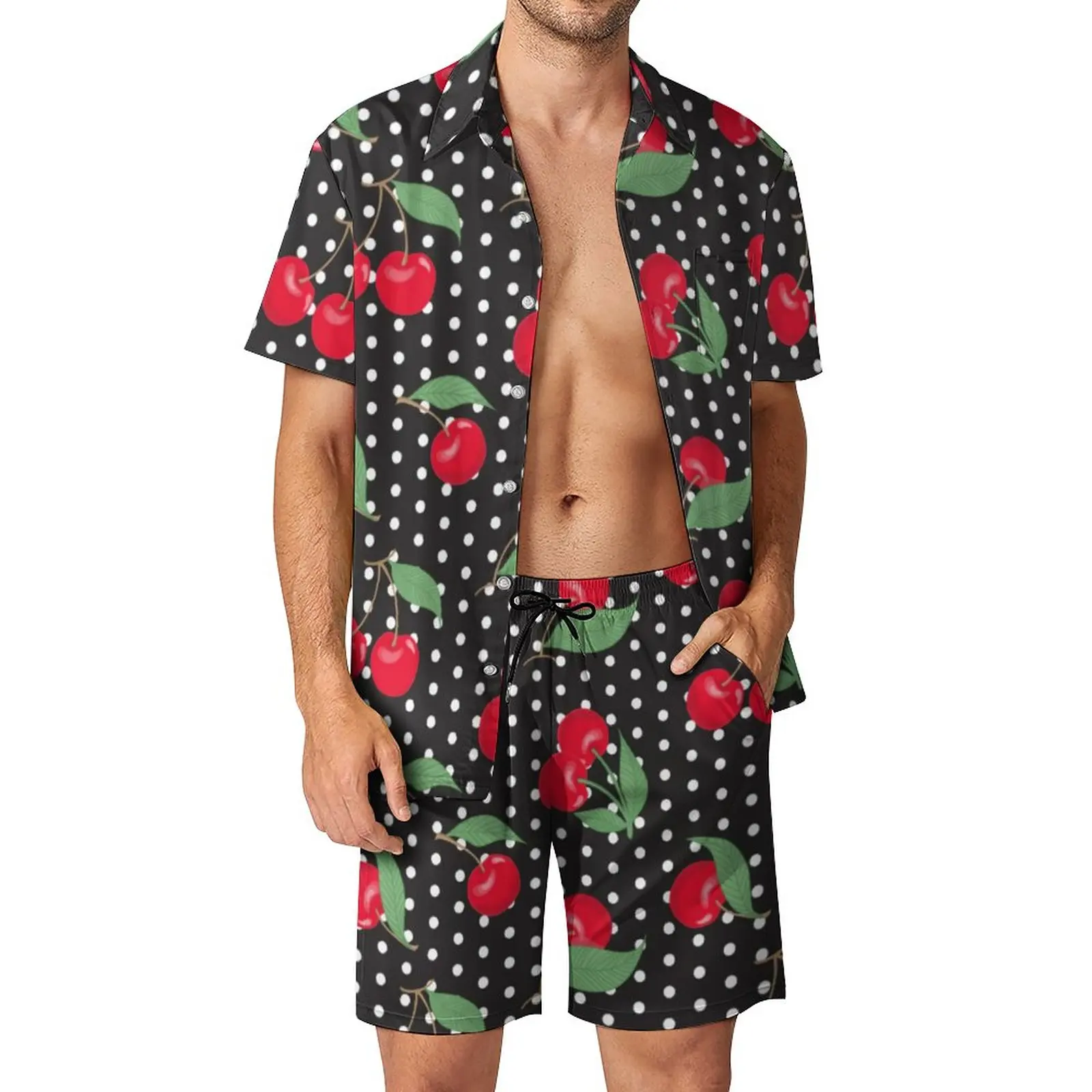 Red Cherry Fruit Men Sets Polka Dots Print Hawaiian Casual Shirt Set Short-Sleeved Graphic Shorts Summer Beach Suit Large Size
Red Cherry Fruit Men Sets Polka Dots Print Hawaiian Casual Shirt Set Short-Sleeved Graphic Shorts Summer Beach Suit Large Size
