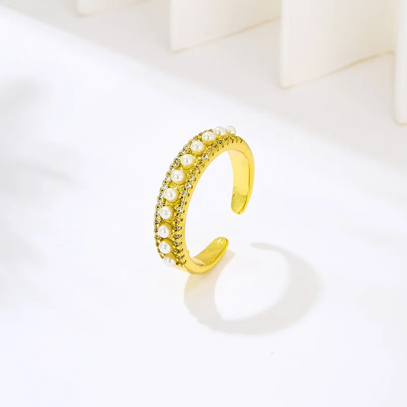 Fashion Simple Pearl Opening Ring Exquisite Cubic Zircon Korea Index Finger Ring for Women Girlfriends Gift
Fashion Simple Pearl Opening Ring Exquisite Cubic Zircon Korea Index Finger Ring for Women Girlfriends Gift
