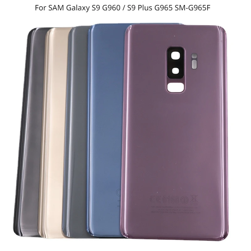 

New For SAM Galaxy S9 G960 / S9 Plus G965 SM-G965F Battery Back Cover Rear Door Glass Panel Housing Case Camera Lens Replace