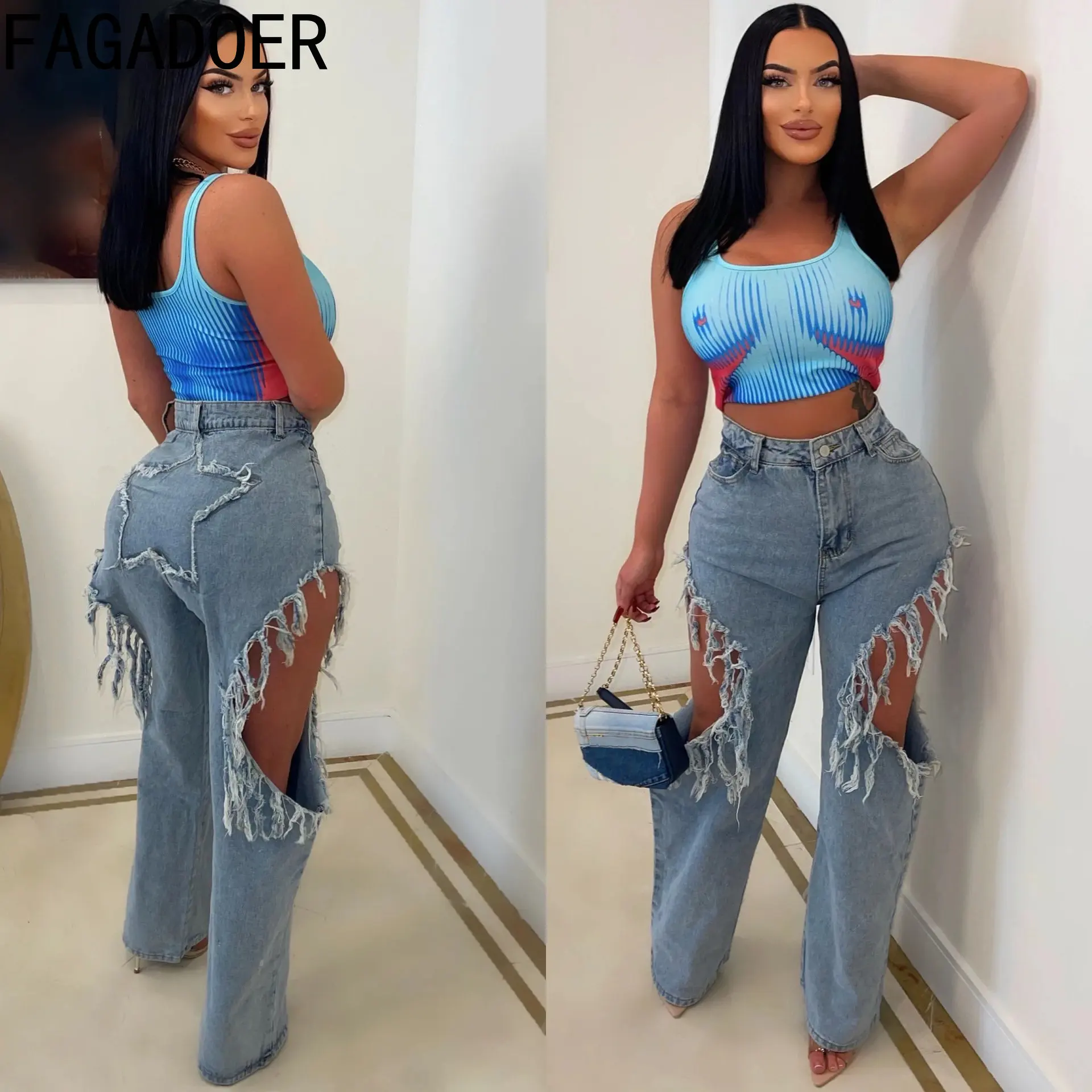 Синие Модные полые джинсы с кисточками FAGADOER, женские уличные джинсовые брюки с дырками, повседневные Прямые Штаны на пуговицах с высокой талией
Синие Модные полые джинсы с кисточками FAGADOER, женские уличные джинсовые брюки с дырками, повседневные Прямые Штаны на пуговицах с высокой талией
