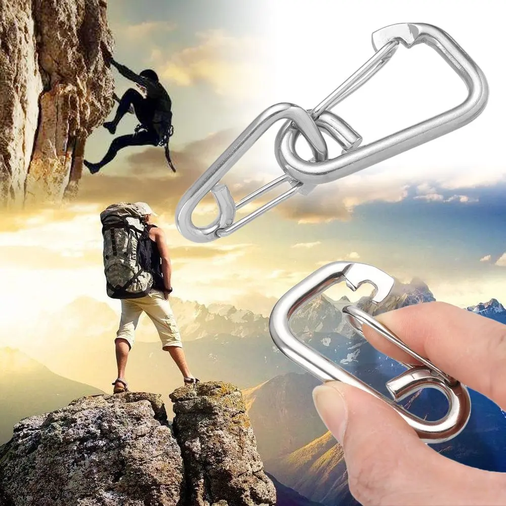 304 Stainless Steel Outdoor Tool D Carabiner Hooks Spring Snap Clip Keychain Climbing Buckles Quick safety Hook
304 Stainless Steel Outdoor Tool D Carabiner Hooks Spring Snap Clip Keychain Climbing Buckles Quick safety Hook