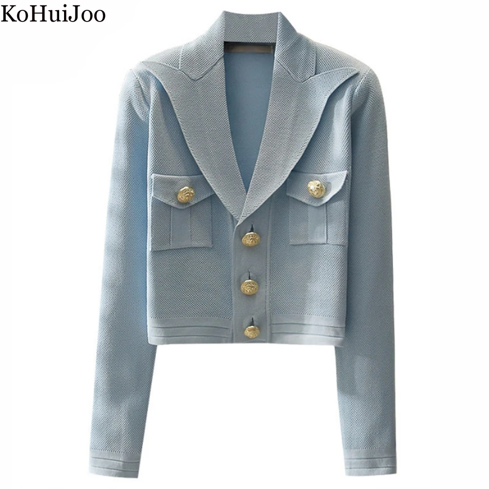KoHuiJoo Knitted Cardigan Oversize Women Spring New Long Sleeve Sweater Gold Button Single Breasted Sweaters Coat Korean Blue
KoHuiJoo Knitted Cardigan Oversize Women Spring New Long Sleeve Sweater Gold Button Single Breasted Sweaters Coat Korean Blue
