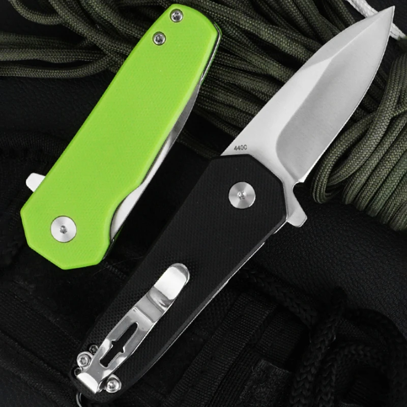 Mini Portable Outdoor Tactical Folding Knife G10 Handle 440C Blade Outdoor Security Defense Home Unpacking Pocket Knife EDC Tool
Mini Portable Outdoor Tactical Folding Knife G10 Handle 440C Blade Outdoor Security Defense Home Unpacking Pocket Knife EDC Tool