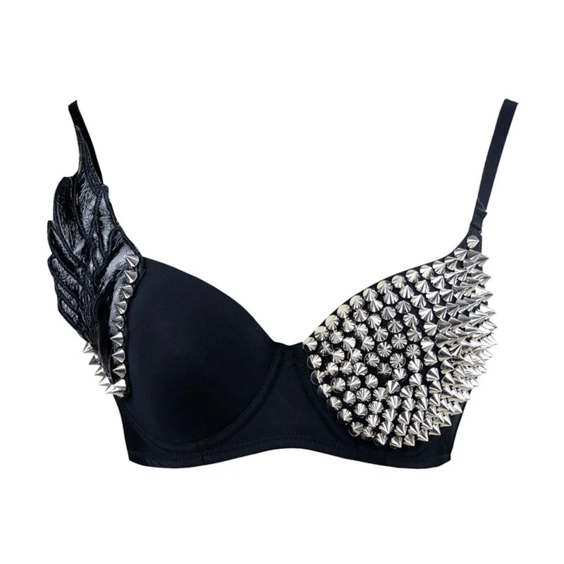 Women's Belly Dance Bra Punk Style Studded Sponge Bras Handmade Wings Bra Sexy Bra Crop Tops for Show Party Club drop shipping 
Women's Belly Dance Bra Punk Style Studded Sponge Bras Handmade Wings Bra Sexy Bra Crop Tops for Show Party Club drop shipping