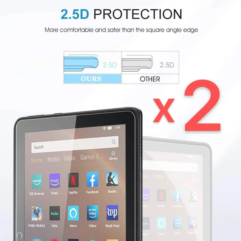 2Pcs Tablet Tempered Glass Screen Protector Cover for Amazon Fire HD 8 10th Gen 2020 Full Coverage of HD Eye Protection Film 
2Pcs Tablet Tempered Glass Screen Protector Cover for Amazon Fire HD 8 10th Gen 2020 Full Coverage of HD Eye Protection Film