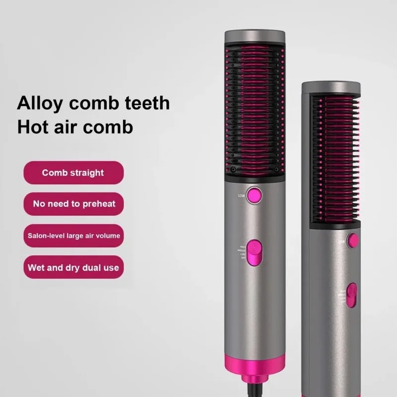 

Multifunctional Hot Air Comb Straight Dryer Portable Curler Straight Hair 3 In 1 Dryer Brush Styling Tool Hairdryer