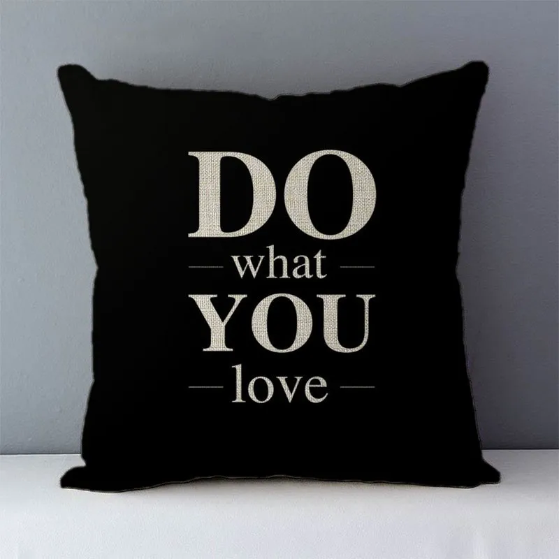 Quality Home Decorative Cushion Cover Cozy Couch Pillow Covers Pillowcase DO What You Love Printed Creative Funda Cojines 45x45
Quality Home Decorative Cushion Cover Cozy Couch Pillow Covers Pillowcase DO What You Love Printed Creative Funda Cojines 45x45