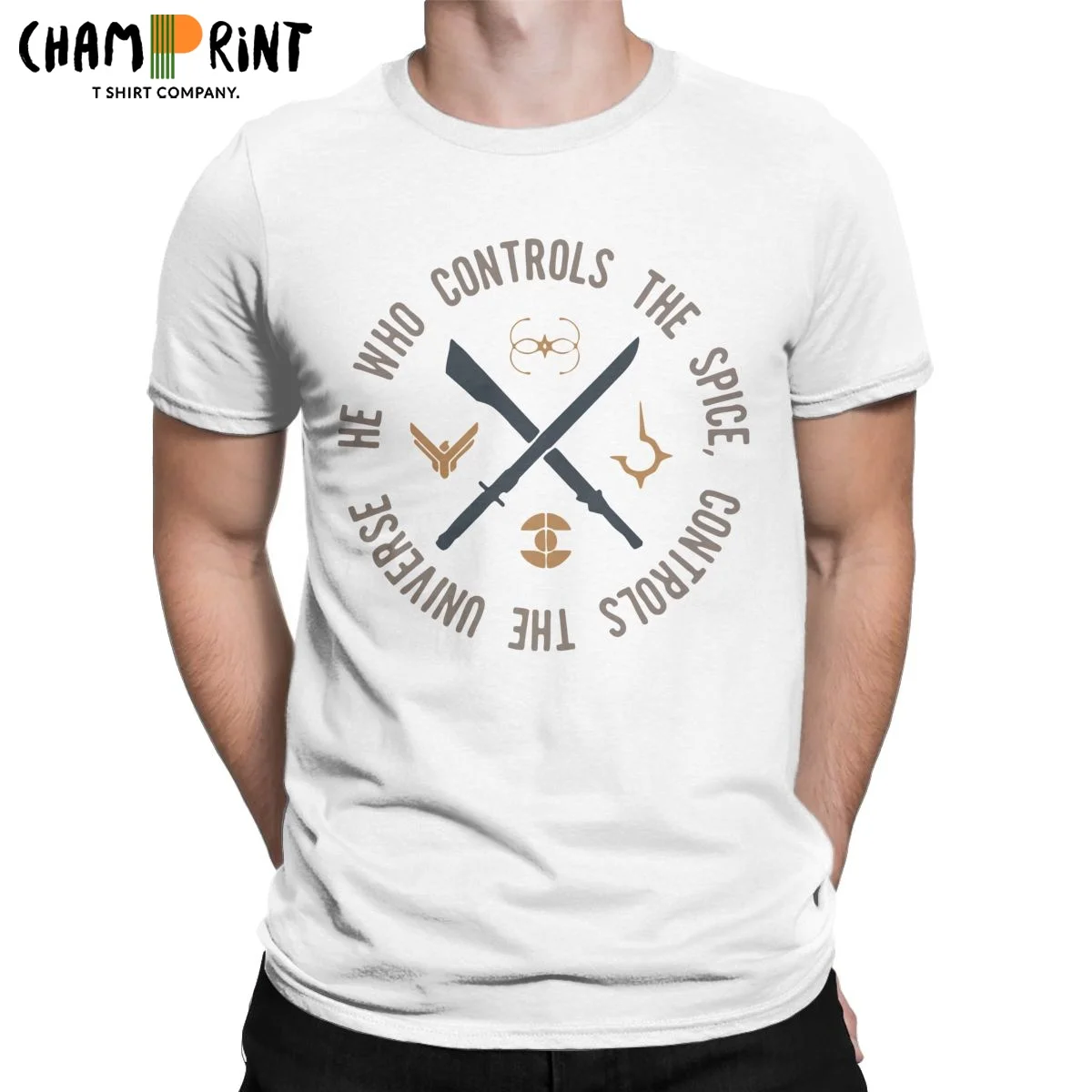 Casual Who Controls The Spice T-Shirts for Men Round Collar 100% Cotton T Shirt Dune Movie Short Sleeve Tees Summer Clothes
Casual Who Controls The Spice T-Shirts for Men Round Collar 100% Cotton T Shirt Dune Movie Short Sleeve Tees Summer Clothes