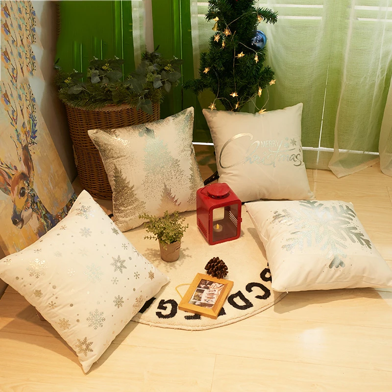 Christmas Silver new year Pillow Case Laser Bronzing Plush Cushion Decorative Pillowcase for Sofa White Snowflake Throw Pillows
Christmas Silver new year Pillow Case Laser Bronzing Plush Cushion Decorative Pillowcase for Sofa White Snowflake Throw Pillows