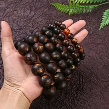 Vintage Black Medicine Platinum Sand Honey Amber Beeswax Beads Single Circle Mens and Womens Bracelet with Fragrance