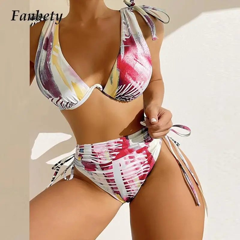 Tie Dye Two Piece Sexy Bikini Fashion Deep V Drawstring Lace Up High Waist Swimsuit Summer Underwire Push Up Beach Bathing Suit
Tie Dye Two Piece Sexy Bikini Fashion Deep V Drawstring Lace Up High Waist Swimsuit Summer Underwire Push Up Beach Bathing Suit