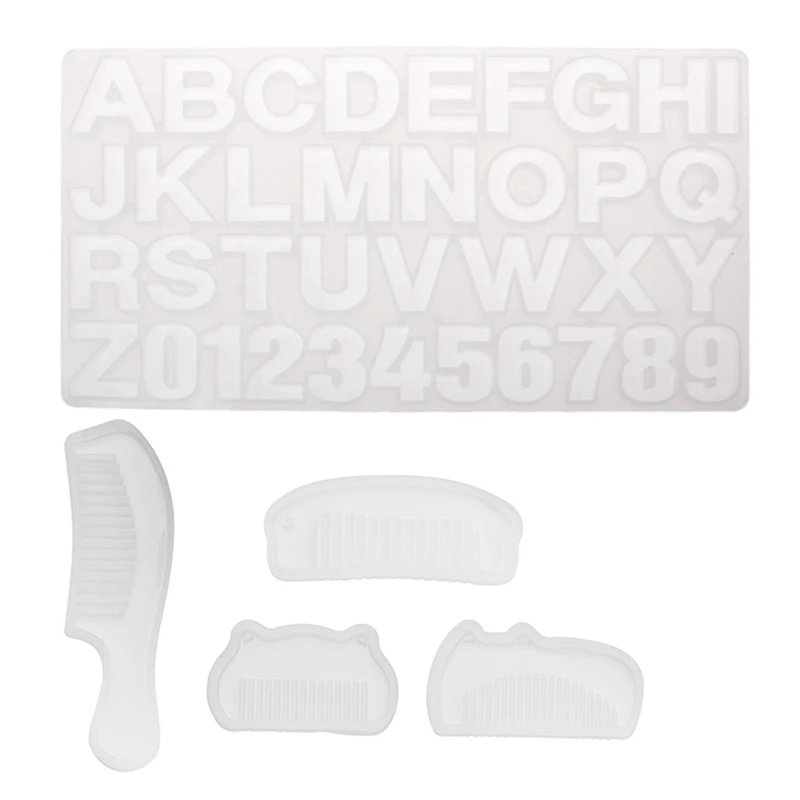 5 Pcs Silicone Mold Diy Hand Craft Epoxy Resin For Jewelry Making Tools, 4 Pcs Comb & 1 Pcs 26 Letters
5 Pcs Silicone Mold Diy Hand Craft Epoxy Resin For Jewelry Making Tools, 4 Pcs Comb & 1 Pcs 26 Letters