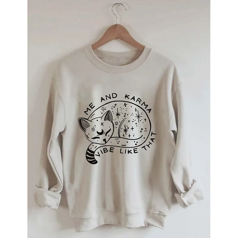 Rheaclot Midnights Karma Cat Print Women's Retro Vintage Cotton Long Sleeves Sweatshirt
Rheaclot Midnights Karma Cat Print Women's Retro Vintage Cotton Long Sleeves Sweatshirt