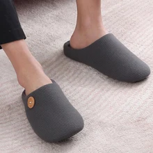Litfun Warm Cotton Slippers For Women Men New Slip-on Soft Slippers Indoor Flats Fluffy Mules Slippers Couple House Mute Slides