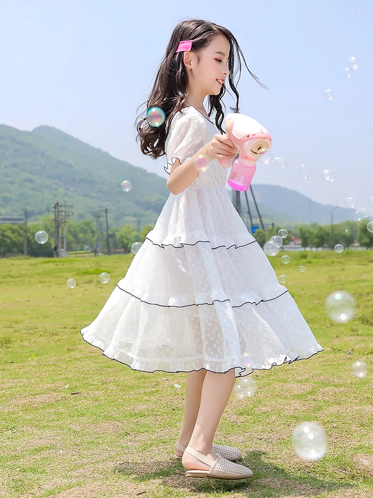 Kids Girls 2022 New Summer Short Sleeves Chiffon Polka Dot Princess Dresses Children's Clothing Korean O-neck Long Dress P16
Kids Girls 2022 New Summer Short Sleeves Chiffon Polka Dot Princess Dresses Children's Clothing Korean O-neck Long Dress P16