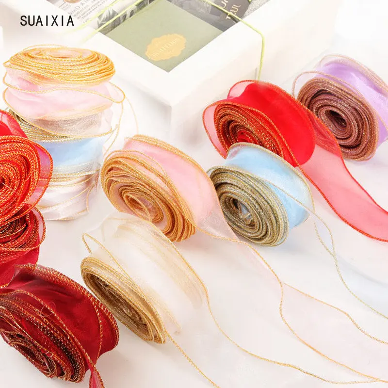 

Fishtail Yarn Wave Silk Organza Ribbon Bowknot Material for Flower Bouquet Wrapping Gift Box Packaging Wedding Party Decorations