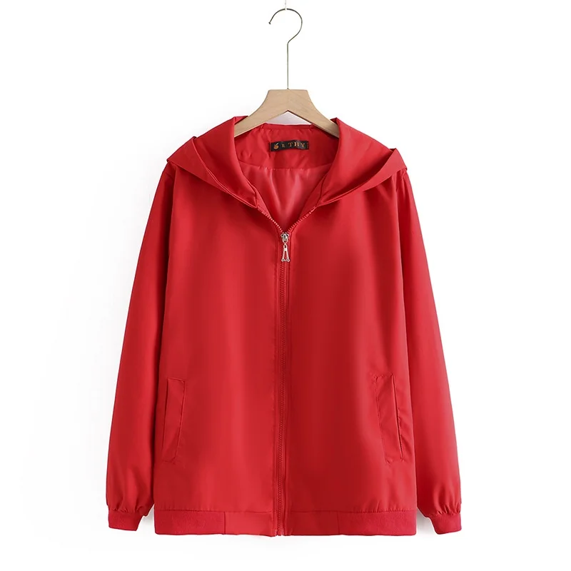 Plus Size XL-4XL Women's Hooded Solid Color Zip Up Jackets Long Sleeved Oversized A-line Female Spring Autumn Outerwear
Plus Size XL-4XL Women's Hooded Solid Color Zip Up Jackets Long Sleeved Oversized A-line Female Spring Autumn Outerwear