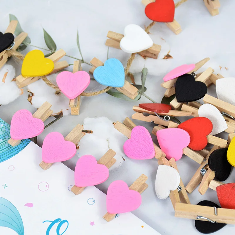 50pcs Polychrome Loving Heart Shape Wood Clips Photos Clips Children's Handmade DIY Decorative Wooden Clip Home Decorations
50pcs Polychrome Loving Heart Shape Wood Clips Photos Clips Children's Handmade DIY Decorative Wooden Clip Home Decorations
