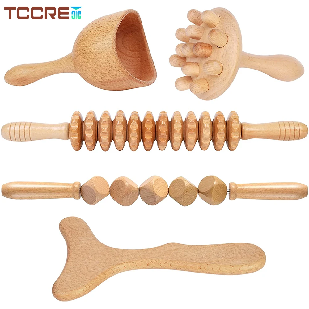 5Pcs Wooden Cubed Roller Stick Wood Massage Cup Wood Massage Board Body Shaping Anti Cellulite Lymphatic Drainage Massager
5Pcs Wooden Cubed Roller Stick Wood Massage Cup Wood Massage Board Body Shaping Anti Cellulite Lymphatic Drainage Massager