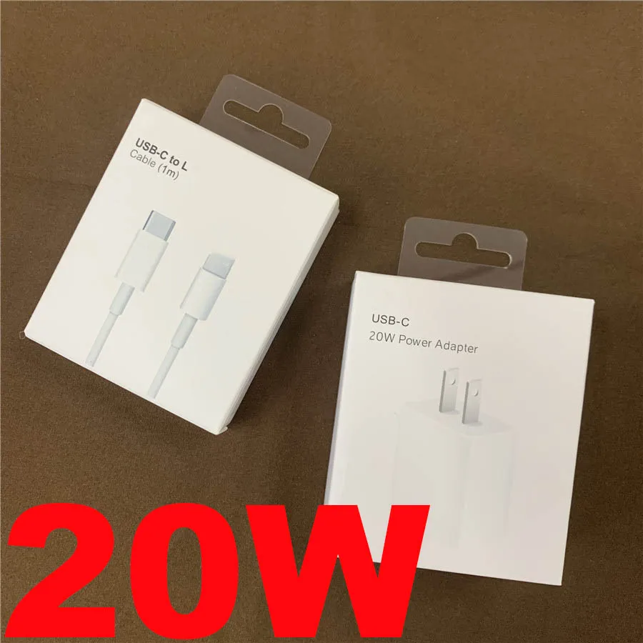 

US EU Original 20W For iPhone 13 Pro Max Charger USB C C2L Adapter Travel PD fast charger QC3.0 for Apple Cable for iPhone 12 11