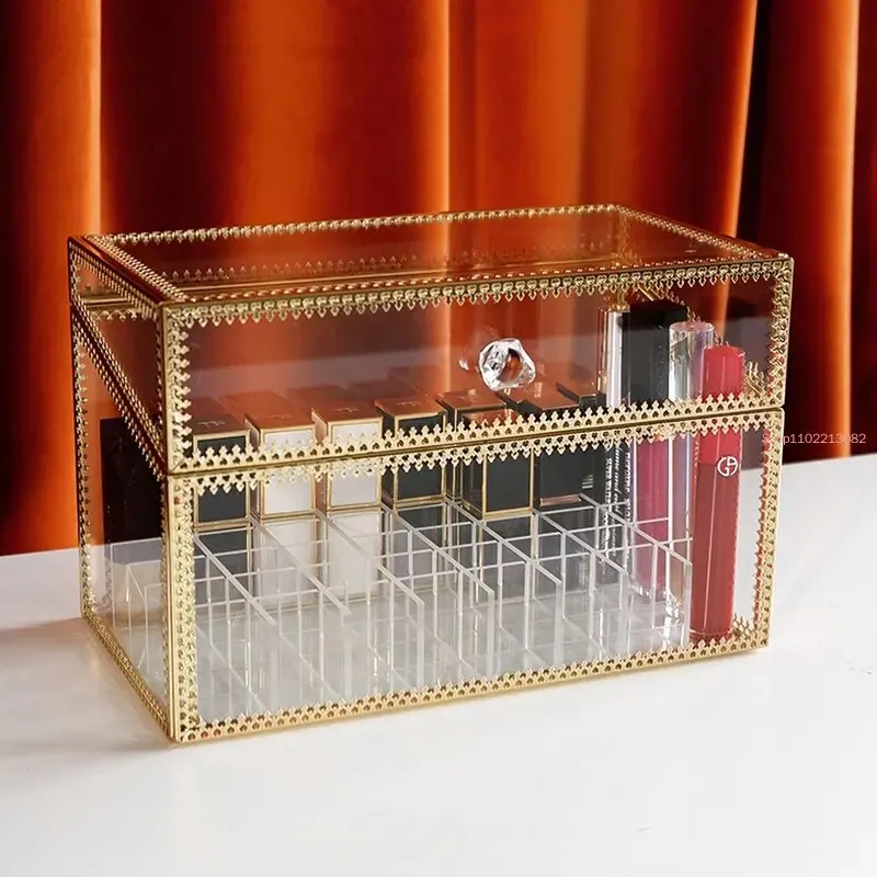 Women Golden Makeup Organizer Storage Box Glass Cosmetic Container Case for Lipstick Skin Care Nail Polish Perfume Display Stand
Women Golden Makeup Organizer Storage Box Glass Cosmetic Container Case for Lipstick Skin Care Nail Polish Perfume Display Stand