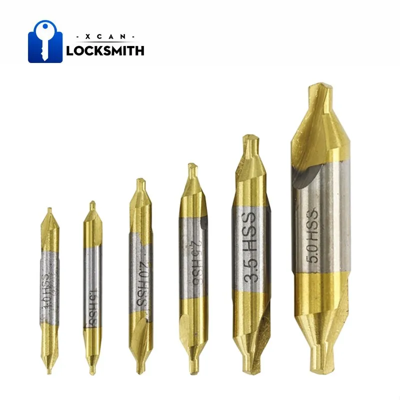 

6pcs HSS Center Drill Bits Set TiN Coated Combined Countersinks Drill 1.0-5.0mm 60 Degree Hole Cutter For Metalworking Tool