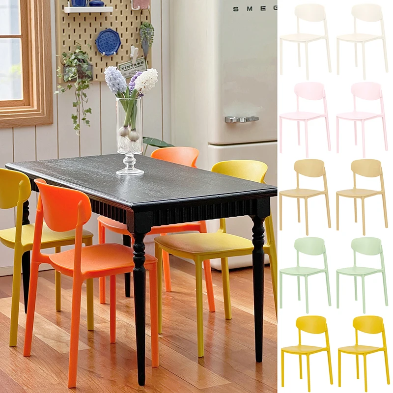2Pcs 1/6 Dollhouse Mini Plastic Stackable Dining Chair Armchair Model For Doll House Living Room Furniture Accessories
2Pcs 1/6 Dollhouse Mini Plastic Stackable Dining Chair Armchair Model For Doll House Living Room Furniture Accessories