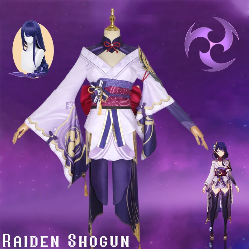 Костюм для косплея Genshin Impact Raiden Shogun, парик, костюмы в китайском стиле аниме на Хэллоуин для женщин
Костюм для косплея Genshin Impact Raiden Shogun, парик, костюмы в китайском стиле аниме на Хэллоуин для женщин